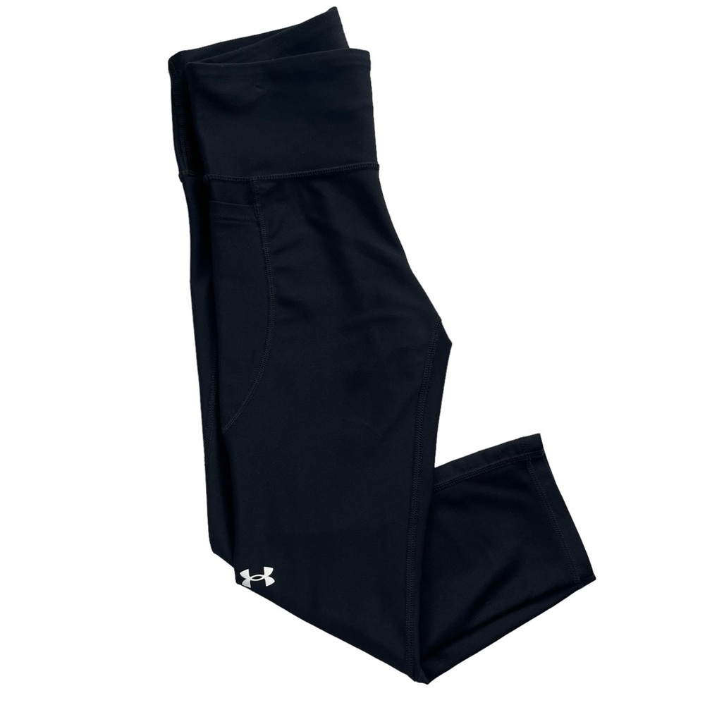Under Armour Women's Small Black Compression Heatgear High Waisted Crop Leggings